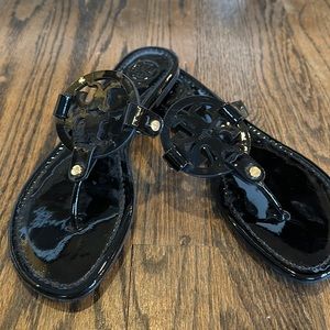 Tory Burch Popular Miller Sandal- Black Patent 8.5